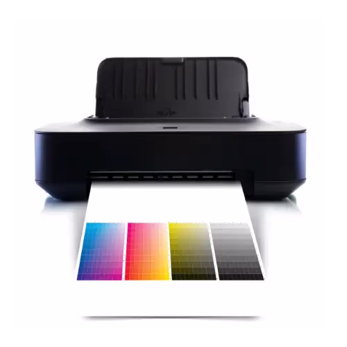 Home office printer being set up by a computer technician.